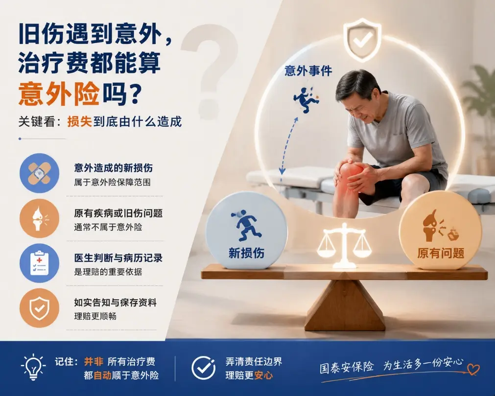 一次意外牵出多年旧伤,治疗费都能算意外险吗?关键要看损失到底由什么造成(图1) 一次意外牵出多年旧伤,治疗费都能算意外险吗?关键要看损失到底由什么造成(图1)