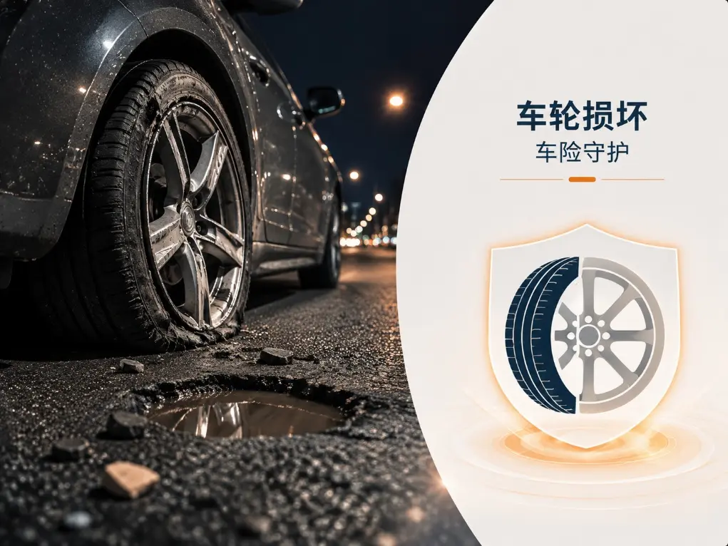 夜里压到一个坑,轮胎爆了轮毂也变形,车身没事,车损险能赔吗?(图1) 夜里压到一个坑,轮胎爆了轮毂也变形,车身没事,车损险能赔吗?(图1)