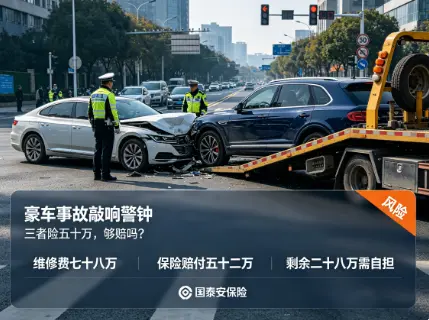 撞了豪车修车几十万三者险买五十万够赔吗?真实案例敲响警钟(图1) 撞了豪车修车几十万三者险买五十万够赔吗?真实案例敲响警钟(图1)